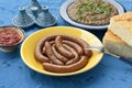 Moroccan merguez and lentil salad Royalty Free Stock Photo