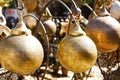 Moroccan metal lanterns lamps in Marrakesh souq Royalty Free Stock Photo