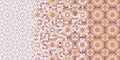 Moroccan mosaic vector border. Geometric halftone pattern with color arabesque disintegration