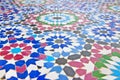 Moroccan mosaics with small geometric elements of colored ceramic Morocco - Africa