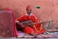 Moroccan musician singing in the streets of Marrakech.