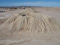 Moroccan panorama of Ketthara, a water well at african Sahara desert landscape near city of Erfoud in Morocco Royalty Free Stock Photo