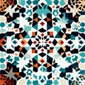 Moroccan pattern. Seamless vector background. Colorful Moroccan mosaic. generative AI Royalty Free Stock Photo