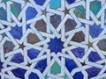 Moroccan pattern , Moroccan style wall with colorful mosaic tiles at the Mohammed V mausoleum in Rabat Morocco Royalty Free Stock Photo