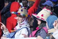 The Moroccan people participate in demonstrations demanding the Moroccan Sahara Royalty Free Stock Photo