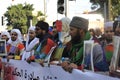 The Moroccan people participate in demonstrations demanding the Moroccan Sahara. Royalty Free Stock Photo