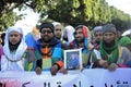 The Moroccan people participate in demonstrations demanding the Moroccan Sahara. Royalty Free Stock Photo