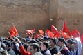 The Moroccan people participate in demonstrations demanding the Moroccan Sahara.