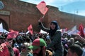 The Moroccan people participate in demonstrations demanding the Moroccan Sahara. Royalty Free Stock Photo