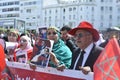 The Moroccan people participate in demonstrations demanding the Moroccan Sahara.