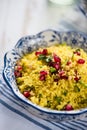 Moroccan salad,couscous and pomegranate Royalty Free Stock Photo