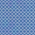 Moroccan seamless pattern. Blue Islamic background. Mosque window holographic gradient grid mosaic texture Royalty Free Stock Photo