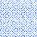 Moroccan simple seamless tile - navy watercolor