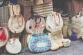 Moroccan souk crafts souvenirs in medina, Essaouira, Morocco Royalty Free Stock Photo