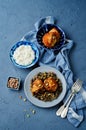 Moroccan spiced chicken with dates and aubergines