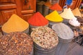 Moroccan Spices for sale in the Marrakech medina at Mellah jewish market