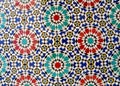 Moroccan Style Circle Pattern Brightly & Colorful Tiled Wall in Fez, Morocco