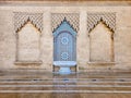 Moroccan style fountain with fine colorful mosaic tiles at the Mohammed V mausoleum in Rabat Morocco Royalty Free Stock Photo