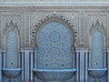 Moroccan style fountain with fine colorful mosaic tiles at the Mohammed V mausoleum in Rabat Morocco Royalty Free Stock Photo