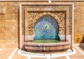 Moroccan style fountain with fine colorful mosaic tiles at the Mohammed V mausoleum in Rabat Morocco Royalty Free Stock Photo