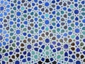 Moroccan style wall with colorful mosaic tiles at the Mohammed V mausoleum in Rabat Morocco Royalty Free Stock Photo