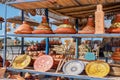 Moroccan tajine pottery and ceramic plates for sale.