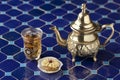 Moroccan tea and cookie Royalty Free Stock Photo
