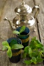 Moroccan tea with mint leaf Royalty Free Stock Photo