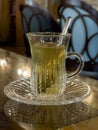 Moroccan tea served in a small glass Royalty Free Stock Photo
