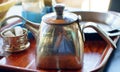 Moroccan traditional silver teapot. Royalty Free Stock Photo