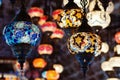 Moroccan or Turkish mosaic lamps and lanterns background Royalty Free Stock Photo