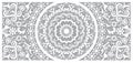 Moroccan vector openwork mandala design in recatangle DL format, inspired by the old carved wood wall art patterns from Morocco Royalty Free Stock Photo