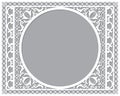 Moroccan vector openwork recatangle frame or border design in DL format, inspired by the old carved wood wall art patterns from Mo Royalty Free Stock Photo