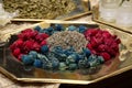 Moroccan wedding. Dried roses and herbs used by the bride