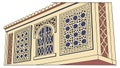 Moroccan Window Wall Perspective Vector, vector design Generative AI Royalty Free Stock Photo