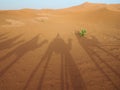 Camel caravan shadow on the sand Royalty Free Stock Photo