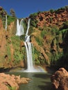 Ouzoud falls in Morocco with rainbow Royalty Free Stock Photo