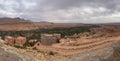 Morocco, Africa, Dades Valley, winding road, clay village, old town, ancient, travel, panoramic, view Royalty Free Stock Photo