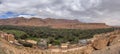 Morocco, Africa, Dades Valley, winding road, clay village, old town, ancient, travel, panoramic, view Royalty Free Stock Photo