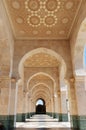 Morocco. Arcade of Hassan II Mosque in Casablanca Royalty Free Stock Photo
