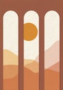 Morocco architecture in arches poster illustration.
