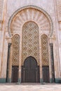 Morocco, Casablanca. Hassan II Mosque, architectural detail - arabesque arch.