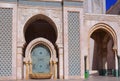 Morocco, Casablanca. Hassan II Mosque, architectural detail - mosaic tiled fountain. Royalty Free Stock Photo