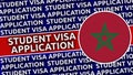 Morocco Circular Flag with Student Visa Application Titles