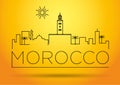 Morocco City Line Silhouette Typographic Design