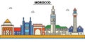 Morocco, . City skyline architecture . Editable strokes Royalty Free Stock Photo