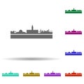 Morocco detailed skyline multi color icon. Simple glyph, flat vector of cities icons for ui and ux, website or mobile application