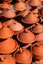 Morocco earthenware cooking tajines on sale in Meknes. Royalty Free Stock Photo
