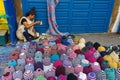 Morocco. Essaouira. A seller of wool hats