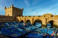 Morocco. Essaouira. Typical blue fishing boats